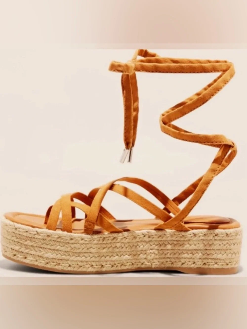 Universal Thread Tan Wrap-Tie Espadrille Platform Sandals